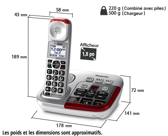 Photo de Téléphone sans fil KX-TGM490S