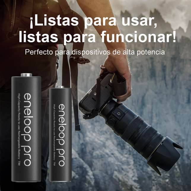 Pack 4 Pilas Recargables Panasonic Eneloop XX Pro AA, 2550mAh, Hasta 500 Recargas, Mantienen 85% De Carga Tras 1 Año, Ideales Para Alto Consumo