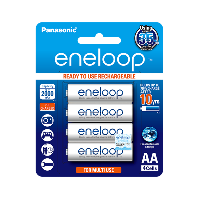 Photo of eneloop AA Ni-MH Pre-Charged Rechargeable Batteries, 4-Pcs
