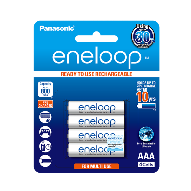 Photo of eneloop AAA Ni-MH Pre-Charged Rechargeable Batteries, 4-Pcs