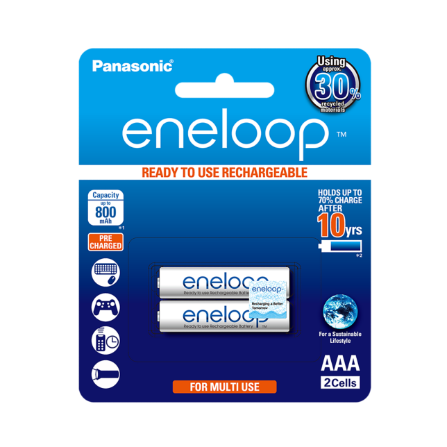 Photo of eneloop AAA Ni-MH Pre-Charged Rechargeable Batteries, 2-Pcs