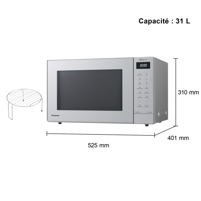 Photo de Micro-ondes Inverter de 31 L avec gril - 23 programmes automatiques, 1 000 W