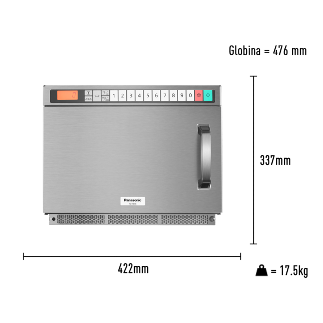 Fotografija Inverterska mikrovalovna pečica s popolnoma kovinskimi vrati NE-1878EPG