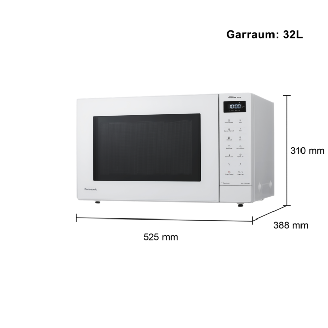 Produktabbildung Geräumige Inverter Solo-Mikrowelle – 32 L Garraum, 20 Automatikprogramme, 1.000 W