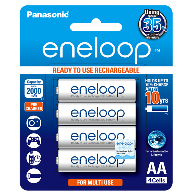 Photo of eneloop AA Ni-MH Pre-Charged Rechargeable Batteries, 4-Pcs