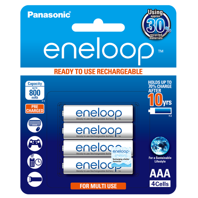 Photo of eneloop AAA Ni-MH Pre-Charged Rechargeable Batteries, 4-Pcs