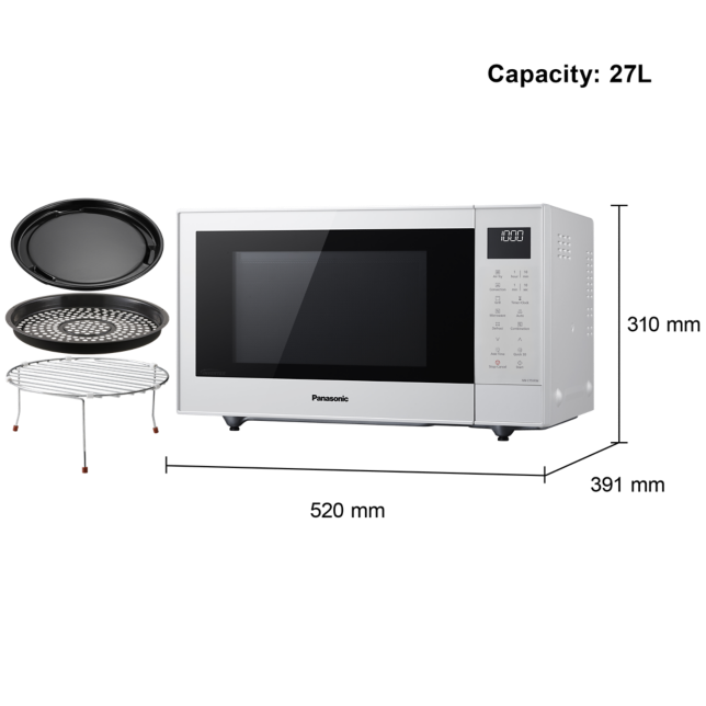 Foto av Smal mikrovågsugn med en kapacitet på 27 l med inverterterknik med grill, ugn och Air Fry – 1 000 W