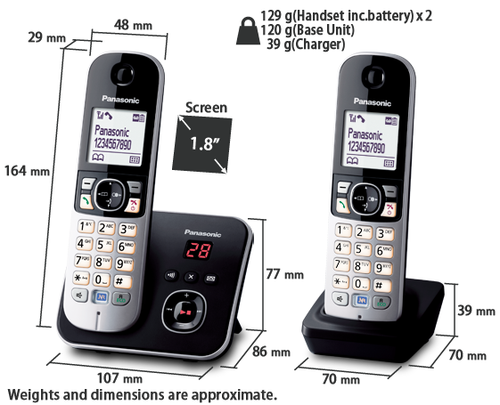 Photo de KX-TG6822 Téléphone sans fil DECT Duo avec répondeur