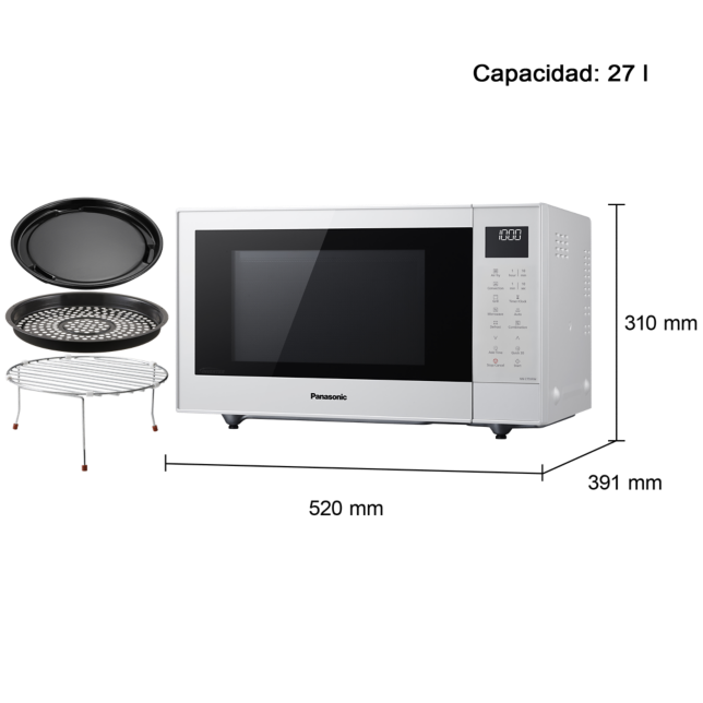 Foto de Microondas Inverter Slim de 27 litros con grill, horno y freidora de aire - 1000 W