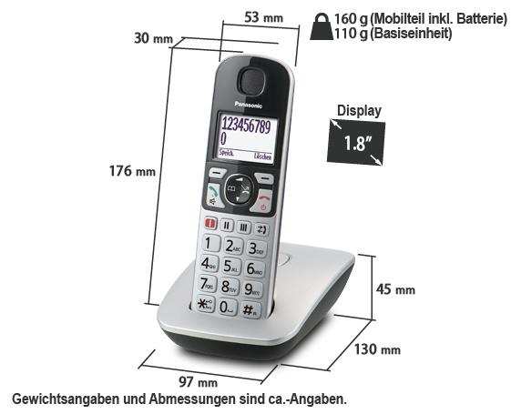 Produktabbildung Senioren-Telefon KX-TGE510