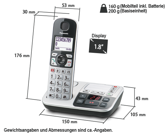 Produktabbildung Senioren-Telefon KX-TGE520