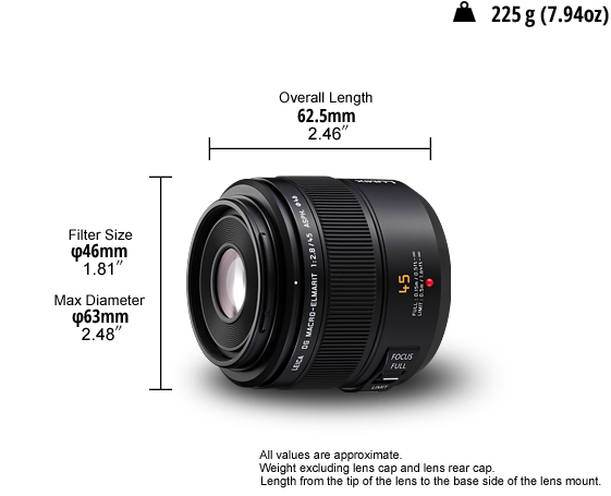 Foto van LEICA DG MACRO-ELMARIT 45 mm / F2.8 ASPH. / MEGA O.I.S. (H-ES045) Micro Four Thirds-lens