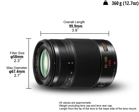 Fotografija Objektiv LUMIX G H-HS35100