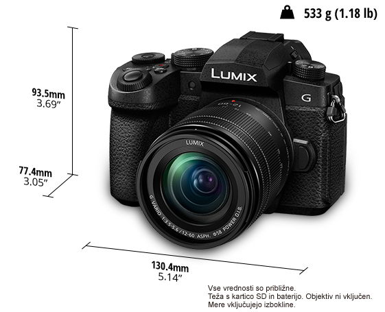 Fotografija Brezzrcalni digitalni fotoaparat z enim objektivom LUMIX DC-G90M
