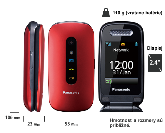 Fotografia Mobilný telefón KX-TU456EX s jednoduchým ovládaním