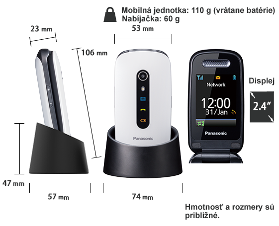 Fotografia Mobilný telefón KX-TU466EX s jednoduchým ovládaním