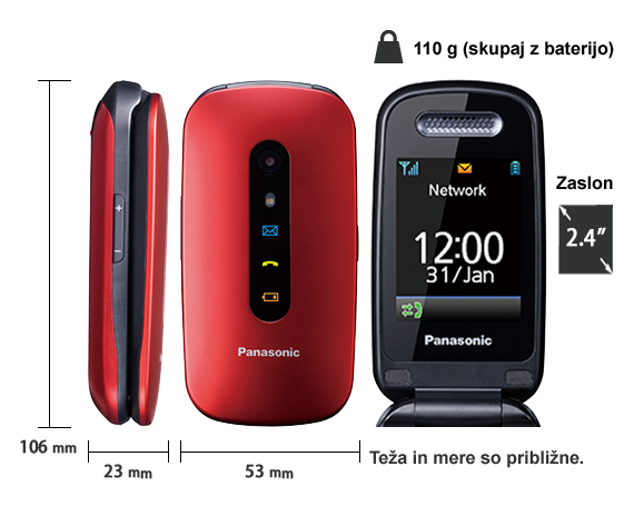 Fotografija Priročen in preprost mobilni telefon KX-TU456EX