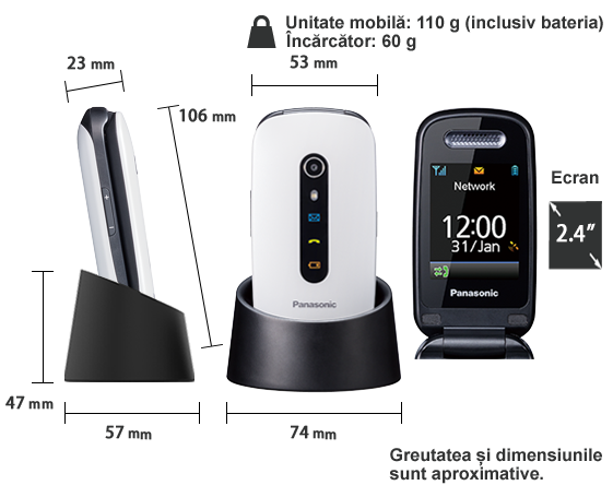 Fotografie cu Telefon mobil cu utilizare simplă KX-TU466