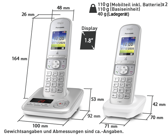 G [Basis, Mobilteil: Pearl Silver/ Ladestation: Weiß]