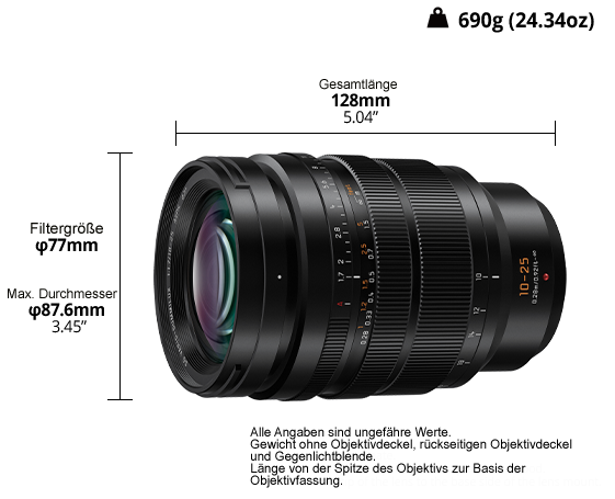 Produktabbildung LEICA DG VARIO SUMMILUX 10-25mm / F1,7 ASPH. (H-X1025) Micro-Four-Thirds-Objektiv