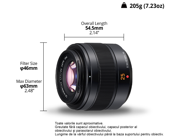 Fotografie cu Obiectiv LEICA DG SUMMILUX 25mm / F1.4 II ASPH. (H-XA025) Micro Four Thirds