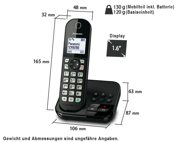 Produktabbildung Schnurlostelefon KX-TGC460 mit Anrufbeantworter